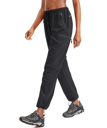 SANTINY Women's Lightweight Quick Dry Hiking Cargo Pants - UPF 50 Outdoor Capris with Zipper Pockets | 01-Black, X-Large - Buy Online on GoSupps.com
