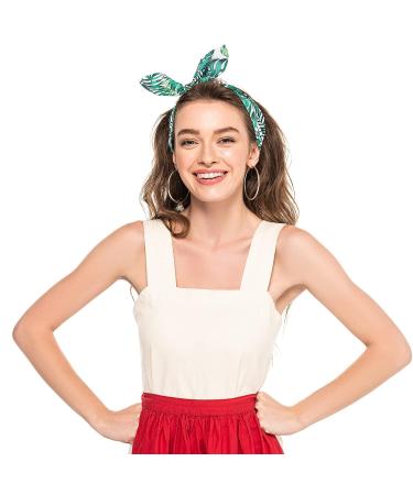 Ceenna Rabbit Ears Wire Headbands - 2 Piece Boho Twist Bow Headband Set | Hawaiian Print Knot Head Tie for Women and Girls | Soft Stretchy Beach Hair Accessories - Buy Online on GoSupps.com