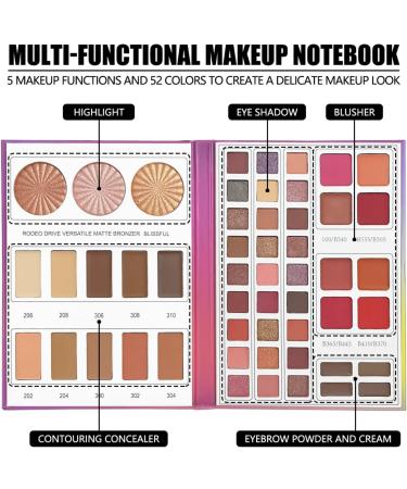 Palette de maquillage de 52 couleurs 2 couches pour femmes et filles avec 27 ombres paupi res 3 surligneurs 10 contours 8 blushes 4 poudres paupi res un tapis longue dur e une finition - Buy Online on GoSupps.com