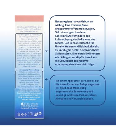 Aqua Maris Baby 50ml | 100% Natural Sea Water Nasal Spray for Clogged Nose | Safe Baby Care Solution for Colds & Sinus Flushing - Buy Online on GoSupps.com