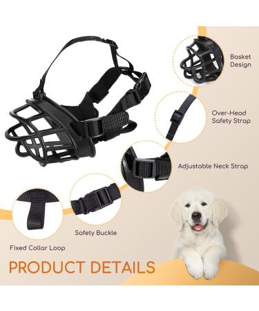Nobleza Breathable Silicone Dog Muzzle - Prevent Biting & Barking for Small Medium & Large Dogs (S/M/L Black) | International Shipping - Buy Online on GoSupps.com