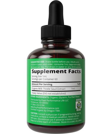 Organic Milk Thistle Extract Liquid Drops - Liver Detox Supplement for Men & Women - Buy Online on GoSupps.com