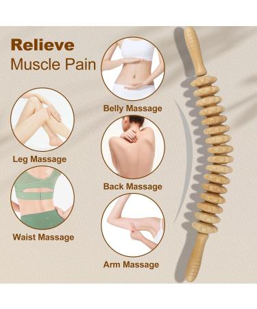 Altamenjor Wooden Fascia Roll - Gua Sha Massage Roller for Muscle Relaxation & Body Shaping | 16 Wheel Wood Massage Tool - Buy Online on GoSupps.com