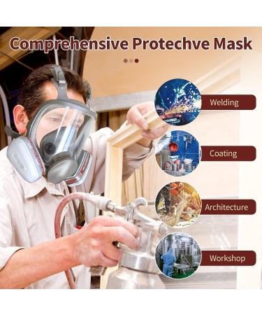 FANGNISN 6800 Gas Mask with Activated Carbon Filter - Full Face Respirator for Organic Vapor, Paint, Chemicals - Ideal for Welding, Polishing, Sanding - Buy Online on GoSupps.com