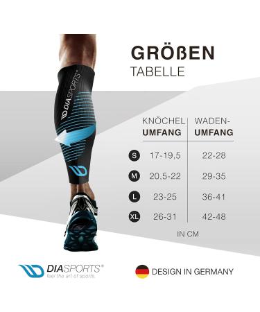 Diasports Calves Compression Stockings for Men & Women - Premium Calf Bandages for Marathon & Triathlon | 100% Compression & Max Support | Available in Black & Blue - Buy Online on GoSupps.com
