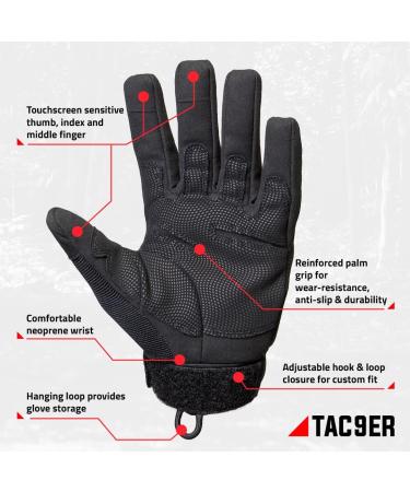 TAC9ER Kevlar Lined Tactical Gloves - Full Hand Protection Black Tactical Gloves  Cut and Temperature Resistant  Motorcycle Gloves  Touchscreen Friendly  Paintball and Airsoft Gloves for Men and Women Medium - Buy Online on GoSupps.com