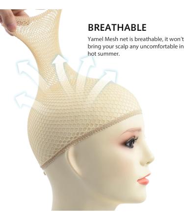Yamel Mesh Wig Cap Net Blonde Hair Mesh Net Wig Caps 4 PCS Liner Weaving Caps for Women Men Kids Mesh Blonde - Buy Online on GoSupps.com