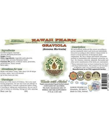 HawaiiPharm Graviola Alcohol-Free Liquid Extract - 2 oz Natural Herbal Supplement - Buy Online on GoSupps.com