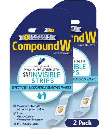 Compound W Maximum Strength Wart Remover Strips - 2 Pack (14 CT) | Invisible & Effective - Buy Online on GoSupps.com