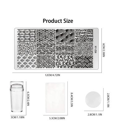 Niceneeded 16Pcs Nail Stamping Kit - 10pcs Geometry Nail Art Designs Stamper & Scraper for DIY Nail Art - International Shipping - Buy Online on GoSupps.com