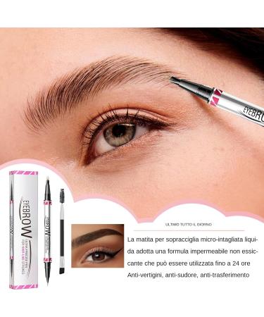 Curved eyebrow pencil curved eyebrow pen - 2-in-1 eyeliner pencil with eyebrow pen | Natural-looking eyebrow pencil for travel shopping business trips - Buy Online on GoSupps.com