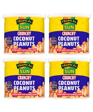 4 x 165g Natural Crunchy Coconut Cream Coated Peanuts Roasted Nuts Snack Lunch Bar Food