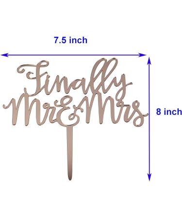 zxyxka Rose Gold Finally Mr & Mrs Cake Topper Wedding Anniversary Engagement Bridal Shower Cake Decoration - Buy Online on GoSupps.com