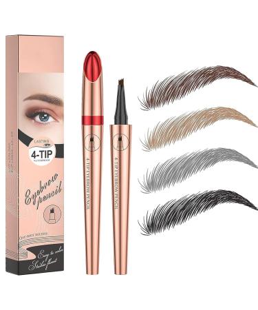 Eyebrow Microblading Pen 2024 New Eyebrow Pencil with an Upgrade Micro-Fork Tip Applicator Waterproof Long-Lasting Microblading Pencil for Eyebrows Microblading Pen for Natural Looking Brows Makeup 4pcs