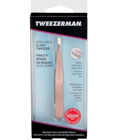 Tweezerman Rose Gold Slant Tweezer - Stainless Steel Precision Tool - Buy Online on GoSupps.com