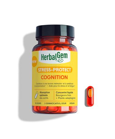 HERBALGEM - GEMMOCAPS STRESS-PROTECT COGNITION - Bonne m moire et concentration - 30 Capsules