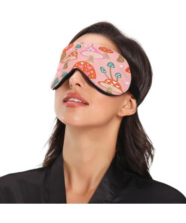 Sleep Mask - Light Blocking Cute Mushroom Eye Cover | Adjustable Soft Blindfold for Men & Women | Perfect for Travel Naps & Work - Buy Online on GoSupps.com
