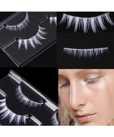 Buy White False Eyelashes - Colorful Cosplay Makeup & Natural Extensions for Halloween & Masquerade Parties | International Shipping - Buy Online on GoSupps.com