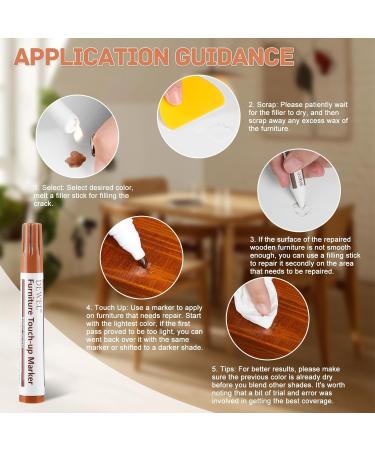 DEWEL Wood Furniture Markers & Filler Sticks Repair Kit - 18 Colors Touch Up for Scratches Stains & Dents - Perfect for Wooden Surfaces & Floors - Buy Online on GoSupps.com