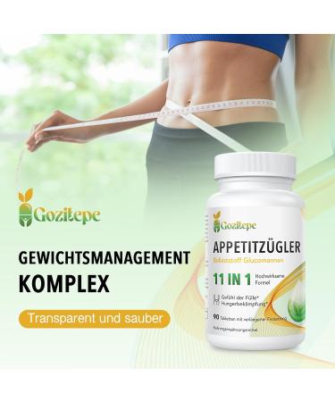 Natural Appetite Suppressant - High-Dose Glucomannan & Konjak Root - 90 Tablets for Women - 11 in 1 Effective Formula - Buy Online on GoSupps.com