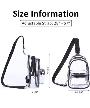 Small Transparent Shoulder Bag for Women | Stadium Approved Crossbody Bags for Concerts Festivals & Travel - Black - Buy Online on GoSupps.com