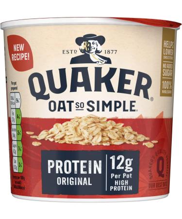 Quaker Oat Protein Original Porridge Pots 6 x 49g - High-Protein Breakfast Instant Oats - Buy Online on GoSupps.com