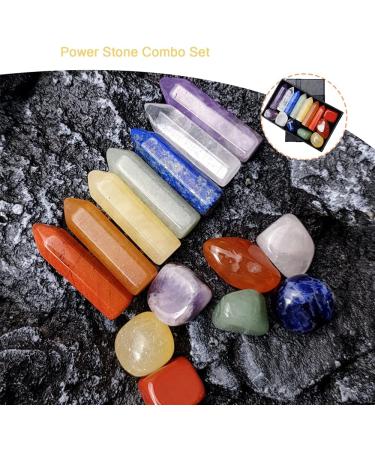 Pointed Multi-Colored Mountain Quartz & Natural Chakra Stones - Amethyst Tiger Eye Purple Aventurine for Crystal Therapy Meditation & Home Decoration - Buy Online on GoSupps.com