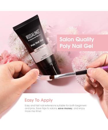 Rosalind Poly Nail Gel 60ml - Soft Pink UV/LED Acrylic Nail Extension & Repair Gel for Manicure - Buy Online on GoSupps.com