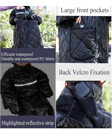 Winter Thicken Wheelchair Full Body Warm Blanket | Waterproof Wearable Wheelchair Blanket with Sleeves and Pocket for Adults | Wheelchair Leg Blankets for The Aged Patient Black Half body - Buy Online on GoSupps.com