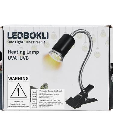LEDBOCLI 50W UVB Heat Light Bulbs for Aquariums & Reptiles - E27 Clip Lamp for Lizards Turtles & Snakes - Buy Online on GoSupps.com