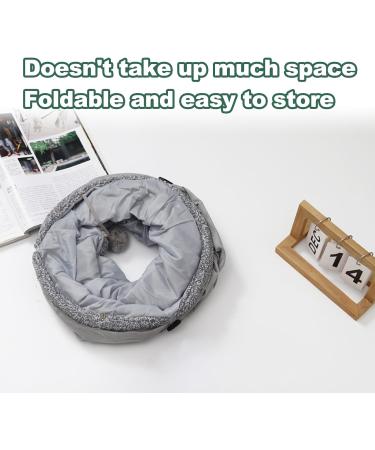 Gecheer Large Suede Cat Tunnel Toy with Self-Entertaining Ball - Foldable Peekaboo Tunnel for Indoor Cats and Rabbits - 65 * 29cm - Buy Online on GoSupps.com