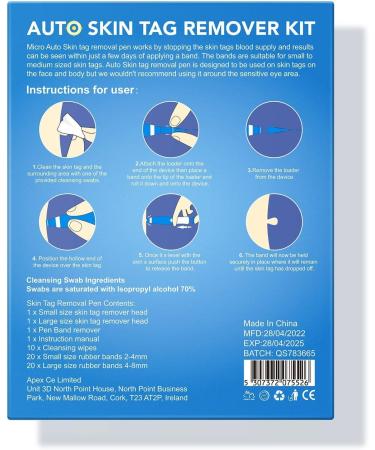 Skin Tag Remover Device 40x Removal Bands for Fast & Effective Wart Removal - 2-8mm - Buy Online on GoSupps.com