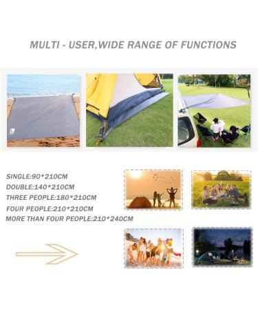 Tent Footprint Camping Tarp Waterproof - Ultralight Ground Mat for Picnic, Hiking - Grey 180x210cm - Buy Online on GoSupps.com