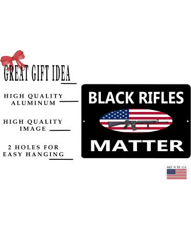 Rogue River Tactical Funny Pro 2nd Gun Metal Tin Sign Wall Decor - Man Cave Bar Decor - Black Rifles Matter - Buy Online on GoSupps.com