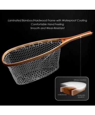 SlimFly Fly Fishing Landing Net - Soft Rubber Mesh Trout Net with Catch and Release Feature - Black Magnet/Square Head Design - Small Holes for Gentle Fish Handling - Buy Online on GoSupps.com
