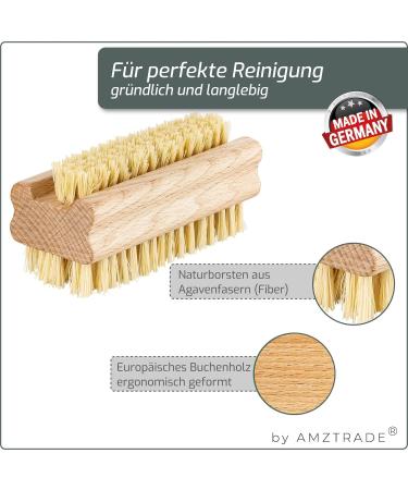 Feinholz Nail Brush Set (3 pcs) - Eco-Friendly Wood Brush with Hard & Soft Bristles - Plastic-Free Hand & Vegetable Brushes - Made in Germany - Buy Online on GoSupps.com