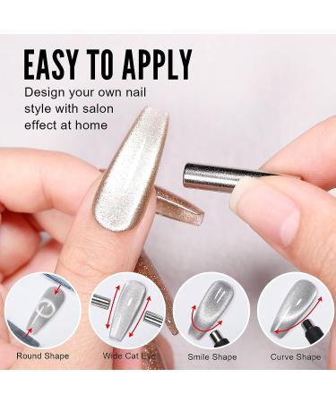 YOKE FELLOW Champagne Gold Cat Eye Gel Nail Polish 10ML - 9D Cateye UV Gel Polish for Salon Manicure or DIY - Buy Online on GoSupps.com