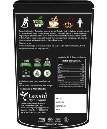 pexel Guava leaves Powder| Psidium Guajava | Guava leaf | Amrood Patti Powder - 100 GM By Organic Prime - Buy Online on GoSupps.com