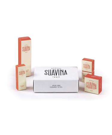 SUAVINA - Moisturizing Lip Balm in Tube 10 ml + 2 Lip Moisturizers in Jars 10 ml + Hand Cream 40 ml + Natural Solid Soap 60 ml - Original Gift Pack of 5 Units
