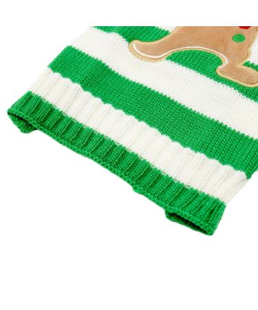 Hrttsy Christmas Dog Sweater | Winter Warmth for Small to Large Dogs | Stylish Green & White Striped Pullover Costume - Buy Online on GoSupps.com