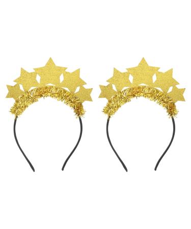 FRCOLOR 2 Pieces Glitter Head Boppers Geometric Figure Sugar Pie Game Headband Interesting Boppers Hair Hoop Christmas Party Supplies ( Star )