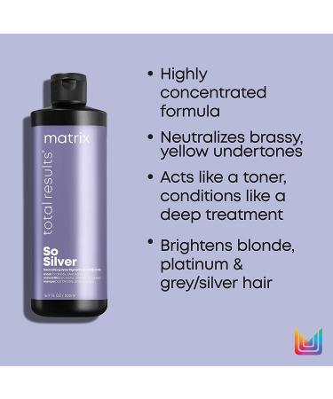 Matrix So Silver Deep Conditioning Hair Mask for Blonde & Silver Hair | 16.9 Fl Oz - Repairs & Tones Color Treated Hair - Buy Online on GoSupps.com