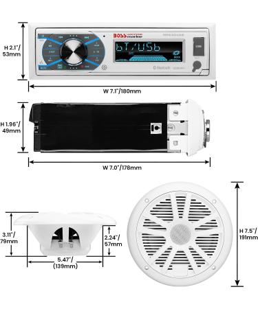 BOSS Audio MCK632WB.64 Marine Stereo Package - Bluetooth, AM/FM Radio, 6.5 Speakers, Weatherproof - Buy Online on GoSupps.com