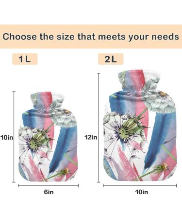 NAANLE Hot Water Bottle with Watercolor Flower Cover - 2L Large Heat & Cold Therapy for Menstrual Cramps Pain Relief Hand & Feet Comfort - Buy Online on GoSupps.com