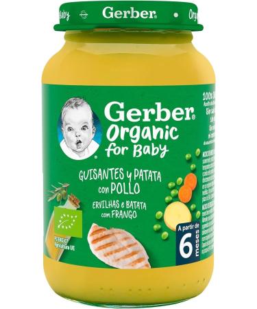 Gerber ORGANIC Puree peas Potato Chicken 190 gr - Buy Online on GoSupps.com