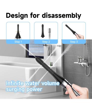 Anal Douche Enema Bulb - 5 Speeds Anti Backflow Colon Cleanse for Men - Shower Connected Douching - Black - Buy Online on GoSupps.com