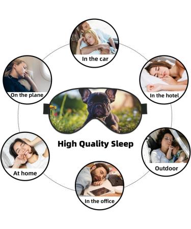 Cute Black Pug Dog Print Soft Eye Mask | Sleep Mask for Women & Men | Travel Comfort - Buy Online on GoSupps.com