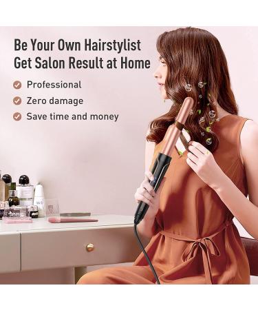 BESTOPE PRO 5-in-1 Waver Curling Iron Wand Set - Fast Heating Hair Crimper for All Hair Types - Apricot - Buy Online on GoSupps.com