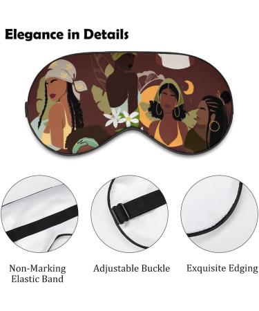 Abstract Black Girls Women Sleep Eye Mask | LynaRei Sleeping Mask with Adjustable Strap - Style-7 - Buy Online on GoSupps.com