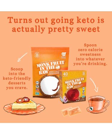 Monk Fruit Sweetener Packets - Keto Zero Calorie, 40 Count Box - Buy Online on GoSupps.com